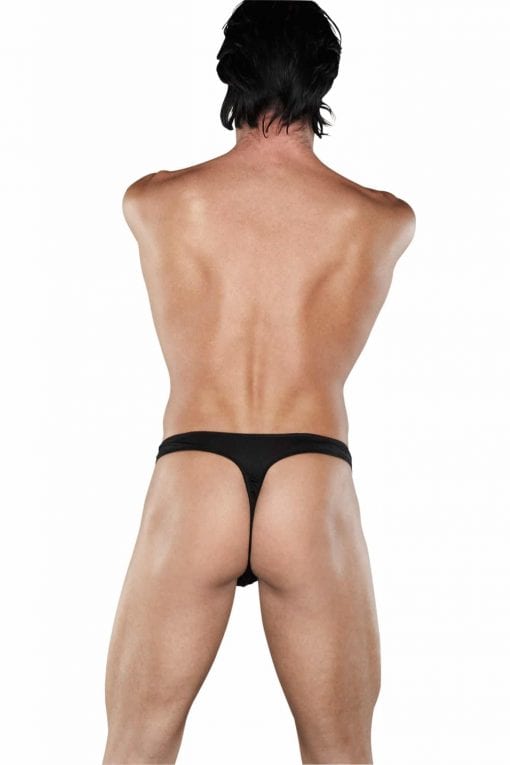 Male Power Zipper Thong Black - Image 2