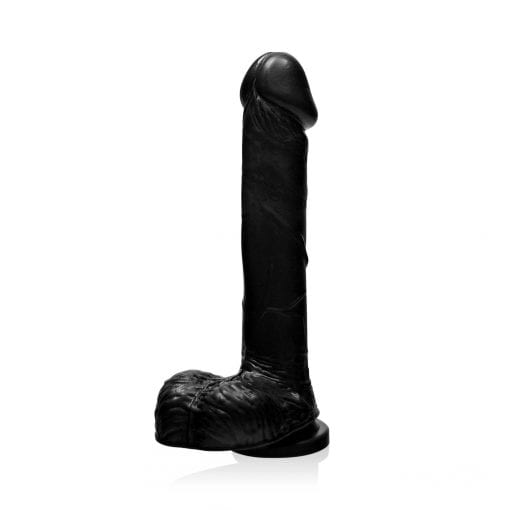 Cock w Balls and Suction Black 8in