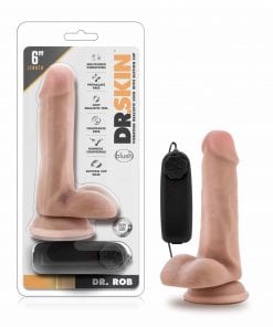 Dr Skin Dr Rob 6in Vibrating Cock with Suction Cup Vanilla