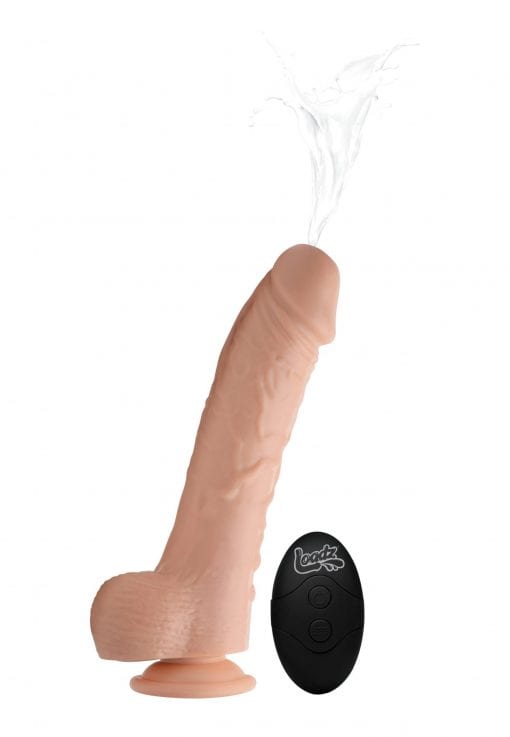 8.5in Dual Density Squirting Dildo Light Skin Tone w Remote - Image 6