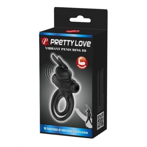 Vibrating Penis Rabbit Ring III Black (97mm)