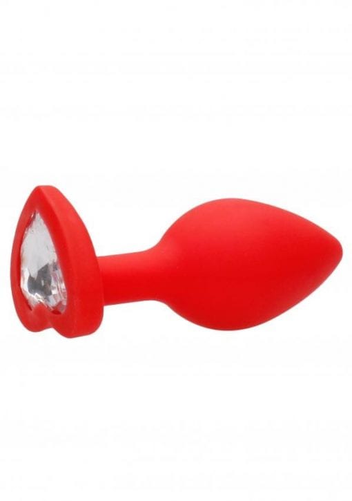 Diamond Heart Butt Plug - Regular - Red