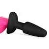 Silicone Butt Plug With Tail Pink - Image 2