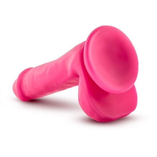 Neo Dual Density Cock With Balls 6in Neon Pink - Image 5