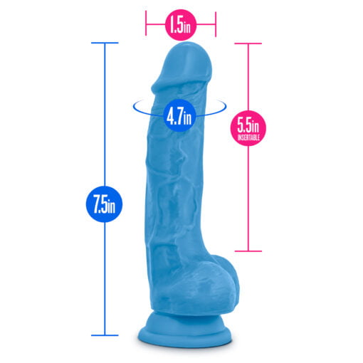 Neo Dual Density Cock With Balls 7in Neon Blue - Image 5