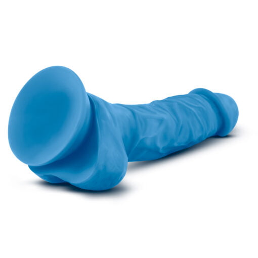 Neo Dual Density Cock With Balls 7in Neon Blue - Image 7