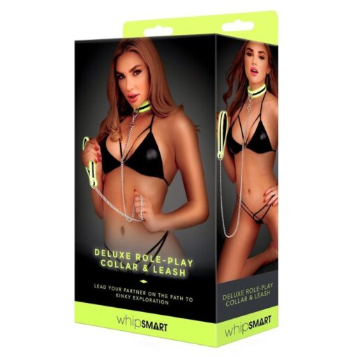 Whip Smart Glow In The Dark Deluxe Collar and Leash - Image 2