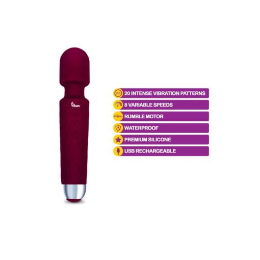 Viben Tempest Rechargeable Wand Massager Ruby - Image 5