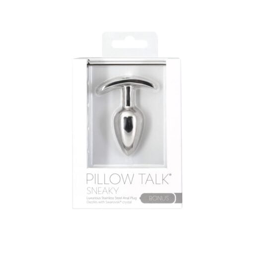 Pillow Talk Sneaky Luxurious Stainless Steel Anal Plug w Swarovski Crystal - Image 4