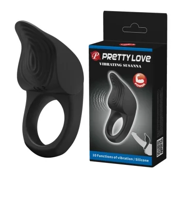 Cock Ring Vibrating "Susanna" Black