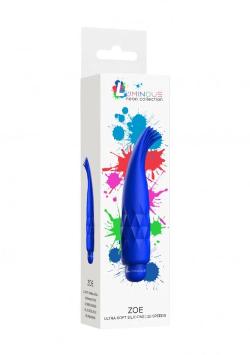 Zoe - ABS Bullet With Silicone Sleeve - 10-Speeds - Royal Blue