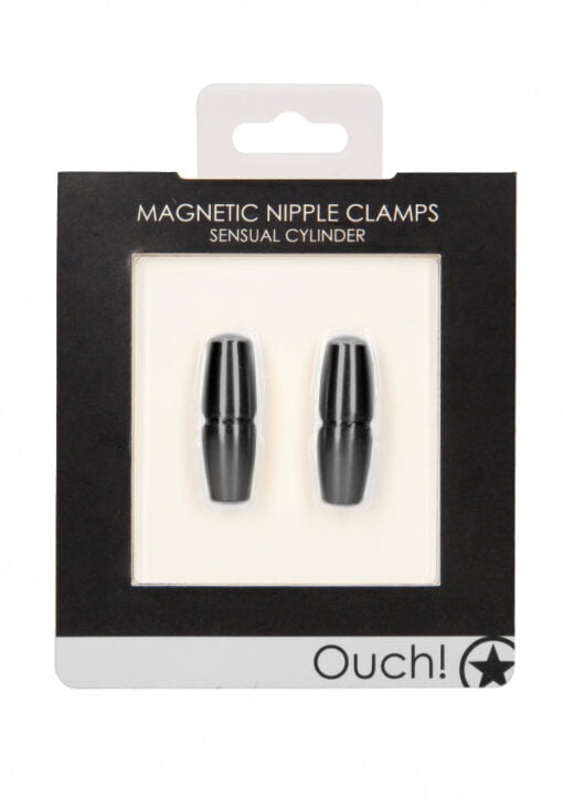 Magnetic Nipple Clamps - Sensual Cylinder - Black
