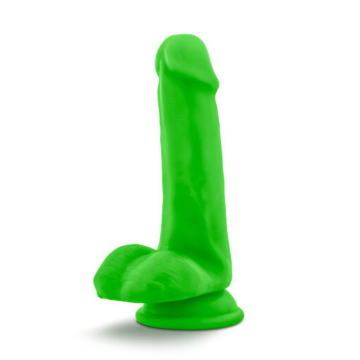 Neo Dual Density Cock With Balls 6in Neon Green - Image 3