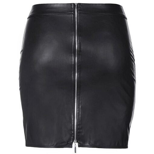 Stretch Wetlook Mesh Criss Cross Skirt Black - Image 4