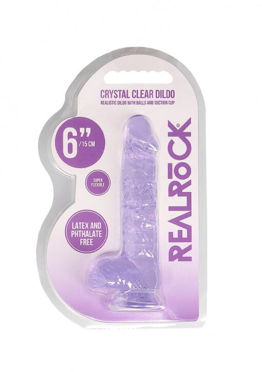 6 Inch / 15 cm Realistic Dildo With Balls - Purple