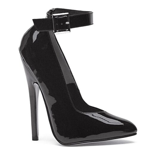 Fetish Pump w Ankle Strap Black 6in - Image 2