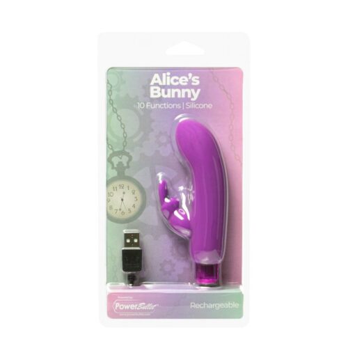 Alices Bunny Rechargeable Bullet w Rabbit Sleeve Purple - Image 4