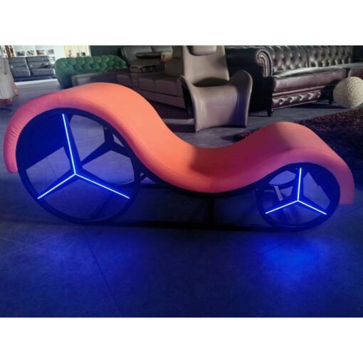 Kama Sutra Mebon Chaise Love Lounge Orange with Metal Frame and LED