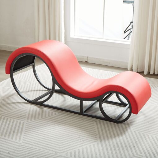 Kama Sutra Mebon Chaise Love Lounge Red with Metal Frame