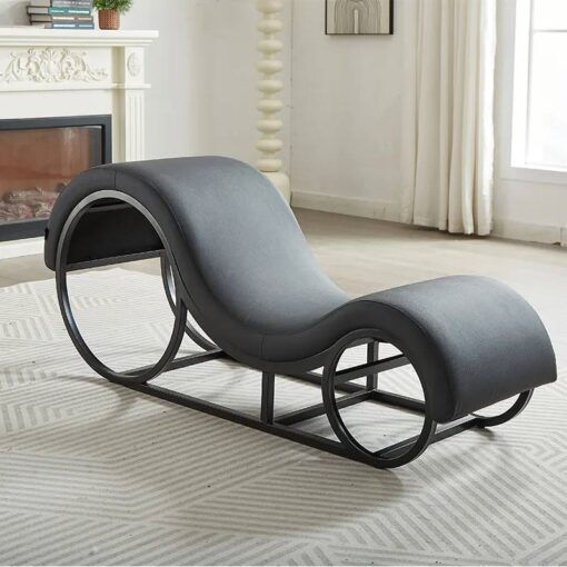 Kama Sutra Mebon Chaise Love Lounge Black with Metal Frame