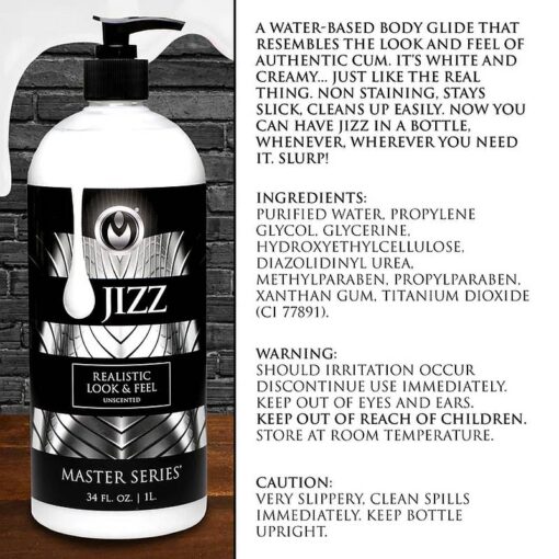 Jizz Unscented Water Based Lube 34oz - Image 4